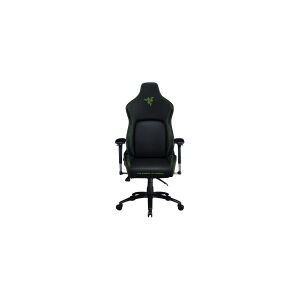 Razer Iskur XL - Stol - ergonomisk - armstøtter - T-formet - PVC læder, metalramme, højdensistets støbt skum, metalbase, krydsfinerrammer - sort, grøn