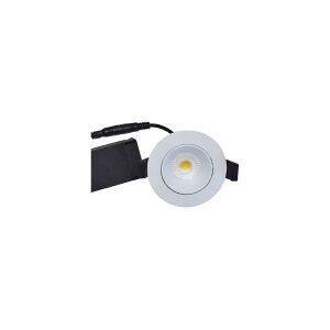 NORDTRONIC Velia Low Profile LED 5,5W 220-240V 3000K CRI>95 kipvinkel 30° IP44, Mat Hvid, Rund