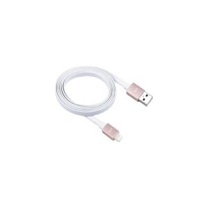 JustMobile DC-268RG, 1,2 m, Lightning, USB A, Lyserød, Hvid, Lige, Lige