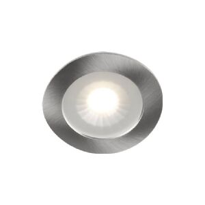 CSDK-SL LED-Minidownlight 1202 12V børstet stål 3000K, 300lm, 70°, 4,3W, 12V AC/DC, IP44. Hurtigklemmer i bagstykket PROFESSIONEL