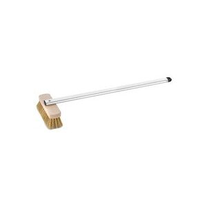 gi metal Rotating brush, brass bristles on wooden support, row alum. handle 60 cm