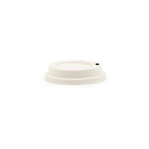 Multi Drikkelåg Bagasse Ø80xH26mm Til Kaffebæger Hvid,20 pk x 50 stk/krt