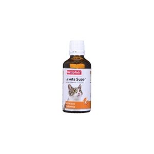 Beaphar Laveta Super, Kat, Dråber, Vitamin B1, Vitamin B12, vitamin B2, vitamin B6, vitamin E, Vitamin H (biotin), Kalcium, Phosphorus, Natrium, 50 ml, 1,2%