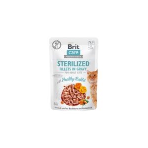 Brit Care Cat Ster. Fillets in Gravy w/ Healthy Rabbit 85g - (24 pk/ps)