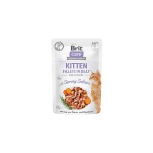 Brit Care Cat Kitten. Fillets in Jelly w/ Savory Salmon 85g - (24 pk/ps)