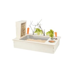 Trixie Feeding station with bowls/hay manger, wood, 70 × 41 × 47 cm