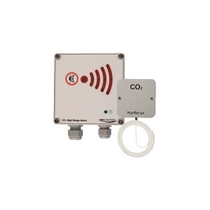 LS CONTROL CO2 High Range Alarm. Et komplet CO2-lækagealarmsystem til CO2-kølede køle- og fryserum med sensor og alarmboks.