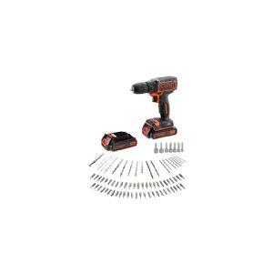 Black & Decker BLACK+DECKER BDCDC18BAFC - Bor/driver - ledningfri - 1-hastigheds - nøgleløs borepatron 10 mm - 30 N·m - 2 batterier - 18 V