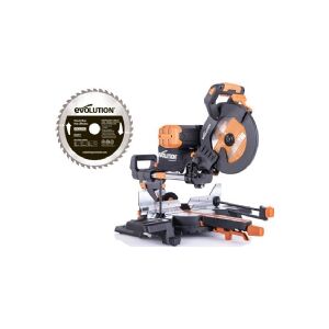 Evolution Multi-purpose miter saw with guides EVOLUTION R255SMS DB PLUS with two 255mm blades (wood and multi-purpose)