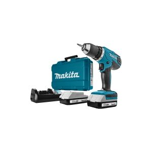 Makita DF457DWE - Bor/driver - ledningfri - 2-hastigheders - nøgleløs borepatron 13 mm - 42 N·m - 2 batterier - 18 V