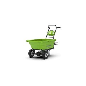 Greenworks G40GC, Motoriseret trillebør, 3 hjul, Solidt hjul, Sort, Grøn, 100 kg, 550 mm