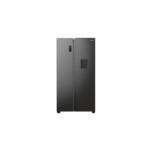 Gorenje NRR9185EABXLWD, Fritstående, Amerikansk dør, Sort, Berøring, LED, På døren