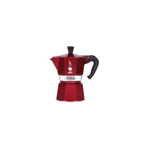 Bialetti Déco Glamor Moka Express, Moka gryde, 0,27 L, Rød, Aluminium, 6 kopper, Termoplast