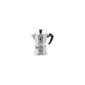 Bialetti Moka Express 90th Anniversary, Moka gryde, 0,13 L, Sort, Sølv, Hvid, Aluminium, 3 kopper, Termoplast