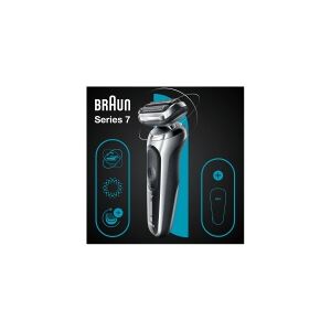 Braun Series 7 71-S1000s, Folie shaver, AutoSense, 360° Adaptive system, Knapper, Sølv, LED, Batteri