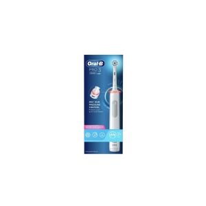 Braun Oral-B Pro Sensitive Clean Pro 3, Voksen, Roterende, pulserende tandbørste, Daglig pleje, Sensitiv, Blegning, Hvid, 4 x 30 sek., Sensitive White