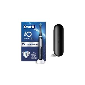 Braun Oral-B iO 4S, Voksen, Vibrerende tandbørste, Daglig pleje, Sensitiv, Super sensitive, Blegning, Sort, Rund, Batteri