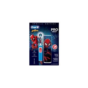 Braun Oral-B Vitality Pro Kids Spiderman, Barn, Roterende, pulserende tandbørste, Daglig pleje, Sensitiv, Super sensitive, Blå, Rød, 7800 Omdrejninger pr. minut, 4 x 30 sek.