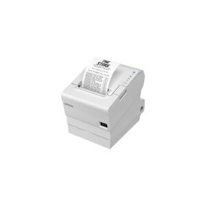 Epson TM T88VII (111) - Kvitteringsprinter - termisk linje - Rulle (7,95 cm) - 180 x 180 dpi - op til 500 mm/sek. - USB 2.0, LAN, seriel, USB 2.0 vært - skærer - hvid