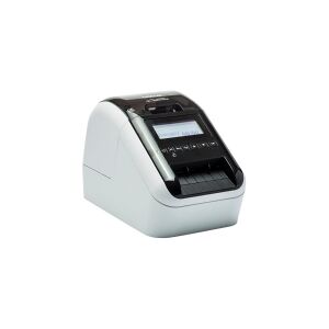 Brother QL-820NWBcVM - Etiketprinter - to-farvet (monokrom) - direkte termisk - Rulle (6,2 cm) - 300 x 600 dpi - op til 110 etiketter/min. - USB 2.0, LAN, Wi-Fi(n), Bluetooth 5.2 - skærer - hvid, blank sort