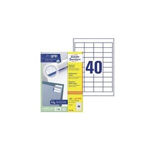 Etiketter Avery 48.5x25.4 mm hvid universal med QuickPEEL™ & Ultragrip - (100 ark x 40 stk.)