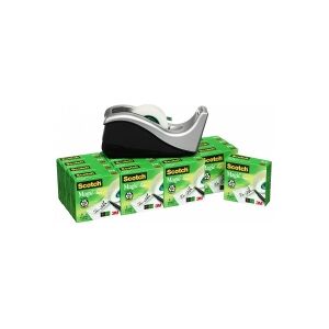 Tape 3M Scotch® C60 tapedispenser sølv + 16 æsker Scotch® Magic™ tape 19mm x 33m