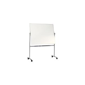 Whiteboardtavle Esselte mobil gulvmodel 1200 x 2000 mm - emalje - magnetisk - dobbeltsidet - vendbar - med pennehylde