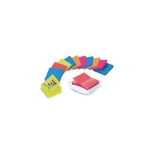 3M Post-it dispenser Pro - inkl. 12 stk. Super Sticky Z-notes 76x76mm Bora Bora