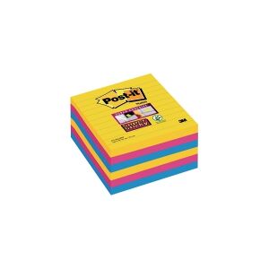 3M Post-it® Super Sticky Large Notes Carnival, 6 linjerede blokke, 101mm x 101mm