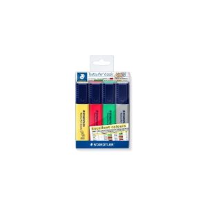 Staedtler 364 CWP4-X, 4 stk, Grøn, Grå, Rød, Gul, Mejselspids, Grøn, Grå, Rød, Gul, 1 cm³