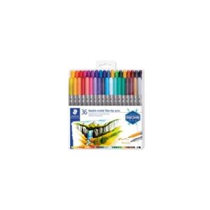 Staedtler 3200, Fin/ekstra fed, 36 farver, Flerfarvet, Bullet tip & børstetip, 3 mm, 0,8 mm