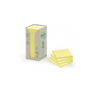 Genbrugsnotes post-it 654-1t 76 x 76 mm gul pakke a 16 stk.