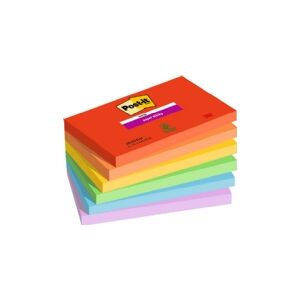 Super Sticky Notes Post-it® Playful, 76 x 127 mm, pakke a 6 stk.