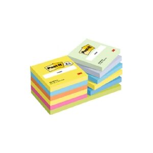 Post-It 654-TFEN-P8+4, Firkant, Blå, Grøn, Orange, Lyserød, Gul, Papir, PEFC, 76 mm, 76 mm