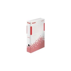 Dymo Esselte arkivboks SPEEDBOX, DIN A4, hvid/rød,(B)80 mm fremstillet af 100% genbrugspap, 100% genanvendelig, - 25 stk (623985)