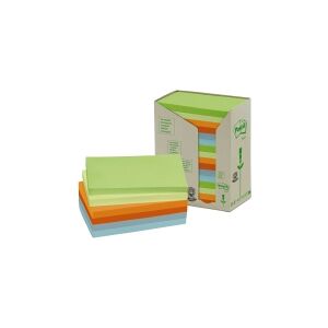 3M Post-it 655-1RPT - Note-minitårn - 127 x 76 mm - 1600 ark (16 x 100) - assorteret