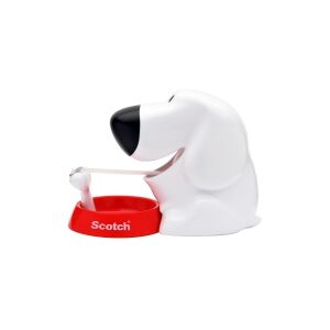 3M Scotch Magic 810-DOG - Dispenser med kontortape - håndholdt - 19 mm x 8.89 m - hvid dispenser, mat transparent tape