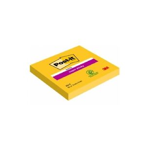 3M Post-It 654-S Sticky Notes Square Yellow 90 ark (654-S6 (1 PAKKE = 12 BLOCKS))