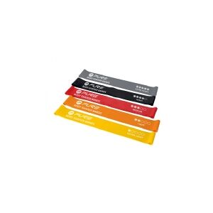 Pure2Improve   Modstandsbånd Sæt med 5   Sort, grå, orange, rød, gul