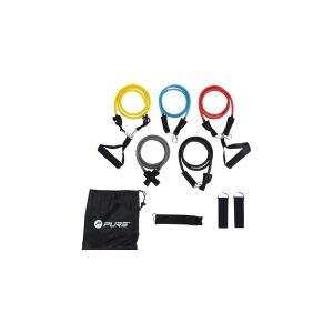 Pure2Improve Exercise Tube Set Black, Blue, Grey, Red and Yellow