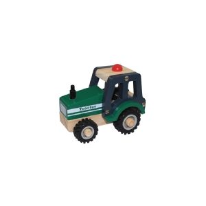 Magni Traktor i træ med gummihjul/ Wooden Tractor w. rubber wheels