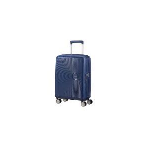 American Tourister Spinner Expandable, Kuffert, Hård skal, Marineblå, Midnight Navy, Polypropylen (PP), 4 hjul