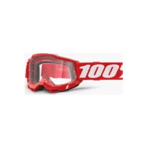 100% Goggles 100% ACCURI 2 RED (Transparent Glass Anti-Fog, LT 88% -92%) (NEW)