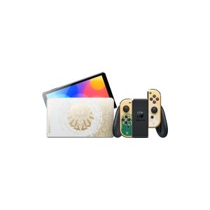 Nintendo Switch OLED - The Legend of Zelda: Tears of the Kingdom Edition - Spilkonsol - Full HD - hvid, grøn, guld