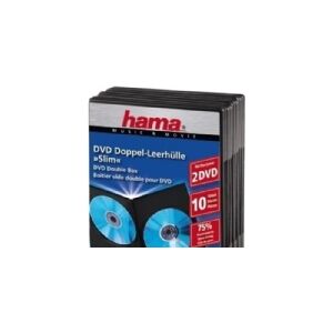 Hama DVD Slim Double-Box 10, Black, 2 diske, Sort