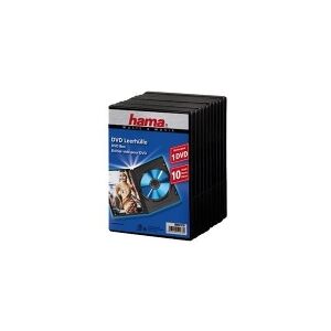 Hama DVD Jewel Case with foil - Cd-boks til lagring af DVD'er - kapacitet: 1 DVD - sort (pakke med 10)