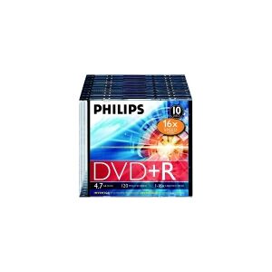 Philips DR4S6S10F - 10 x DVD+R - 4.7 GB (120min) 16x - tynd cd-boks