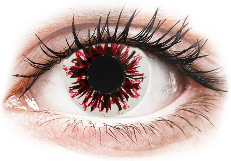 CRAZY LENS - Harlequin Black - endagslinser med styrke (2 linser) CRAZY LENS - Harlequin Black - endagslinser med styrke (2 linser)