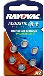 312 DA312 ZA312 Rayovac Extra Advanced Høreapparat Typ 312AE 6er Blister