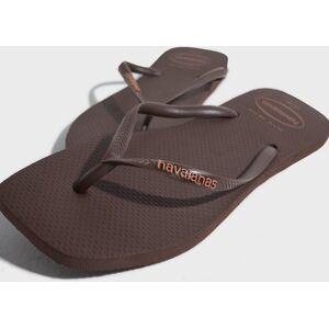 Havaianas - Flip-Flops - Dark Brown - Hav Square Logo Pop Up - Flats & Lave sko - Flip-Flops Dark Brown 35-36